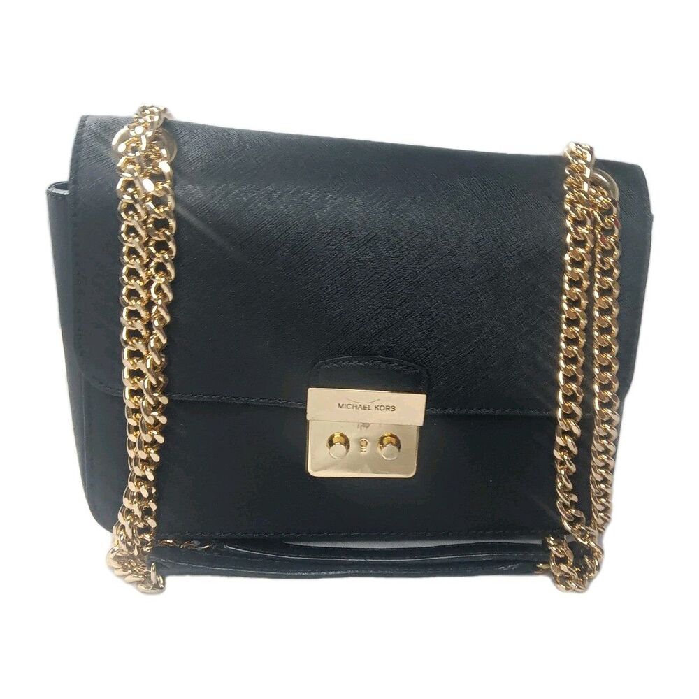 Michael Kors Brandi Medium Saffiano Leather Shoulder Bag Black - Picture 3 of 15